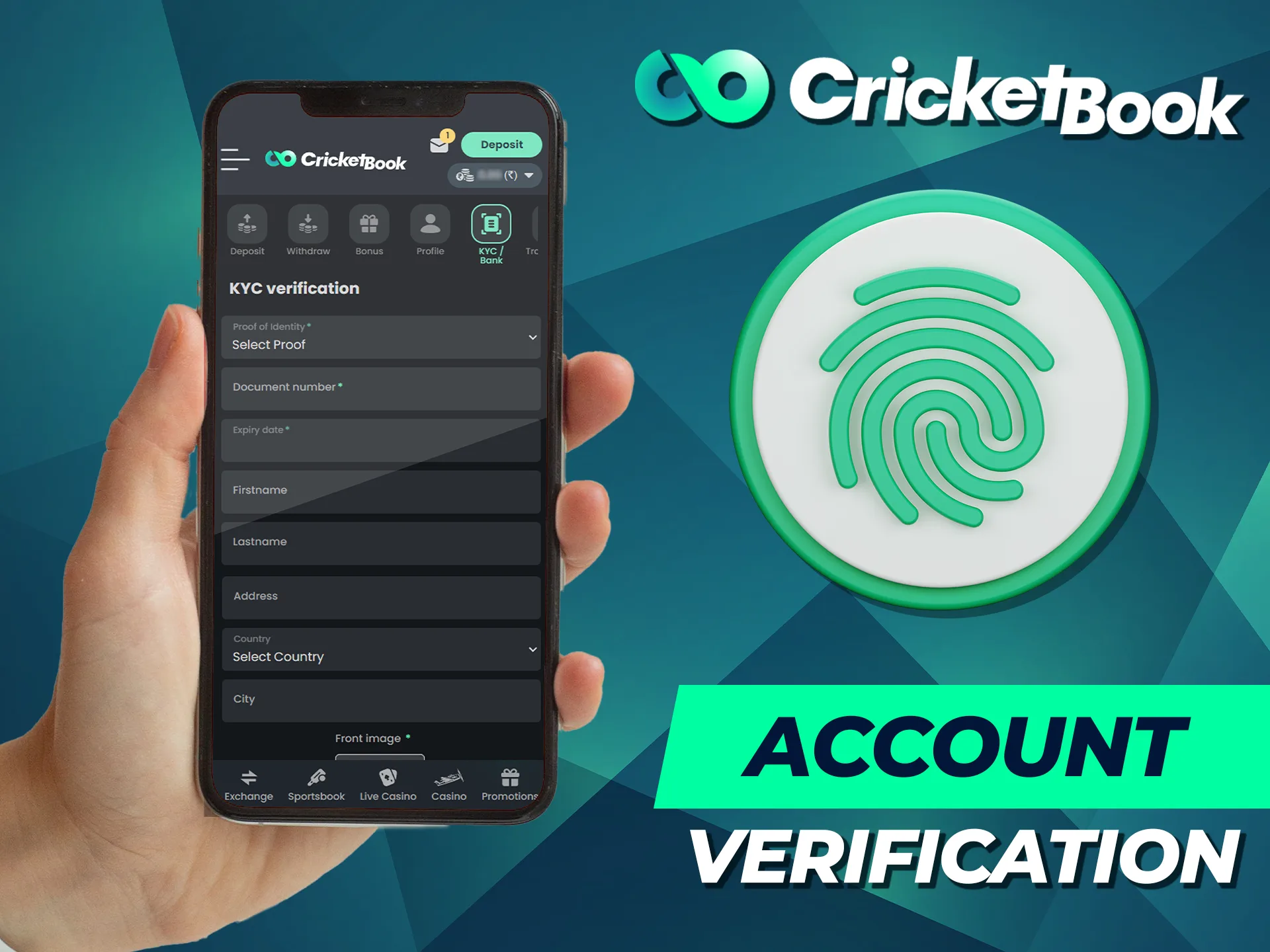 Cricketbook account verification is mandatory to prevent fraud.