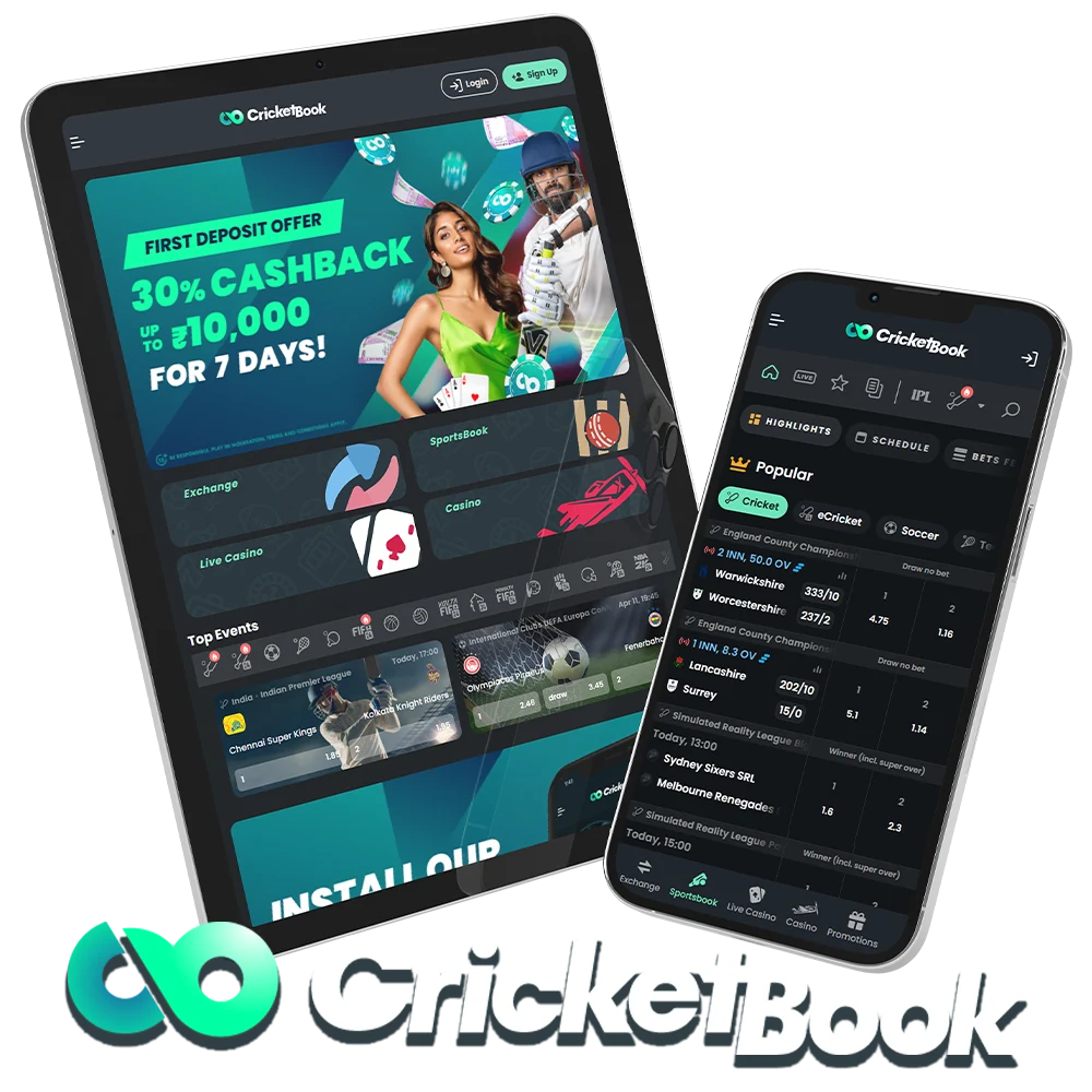 Download the CricketBook app for Android from the official website.