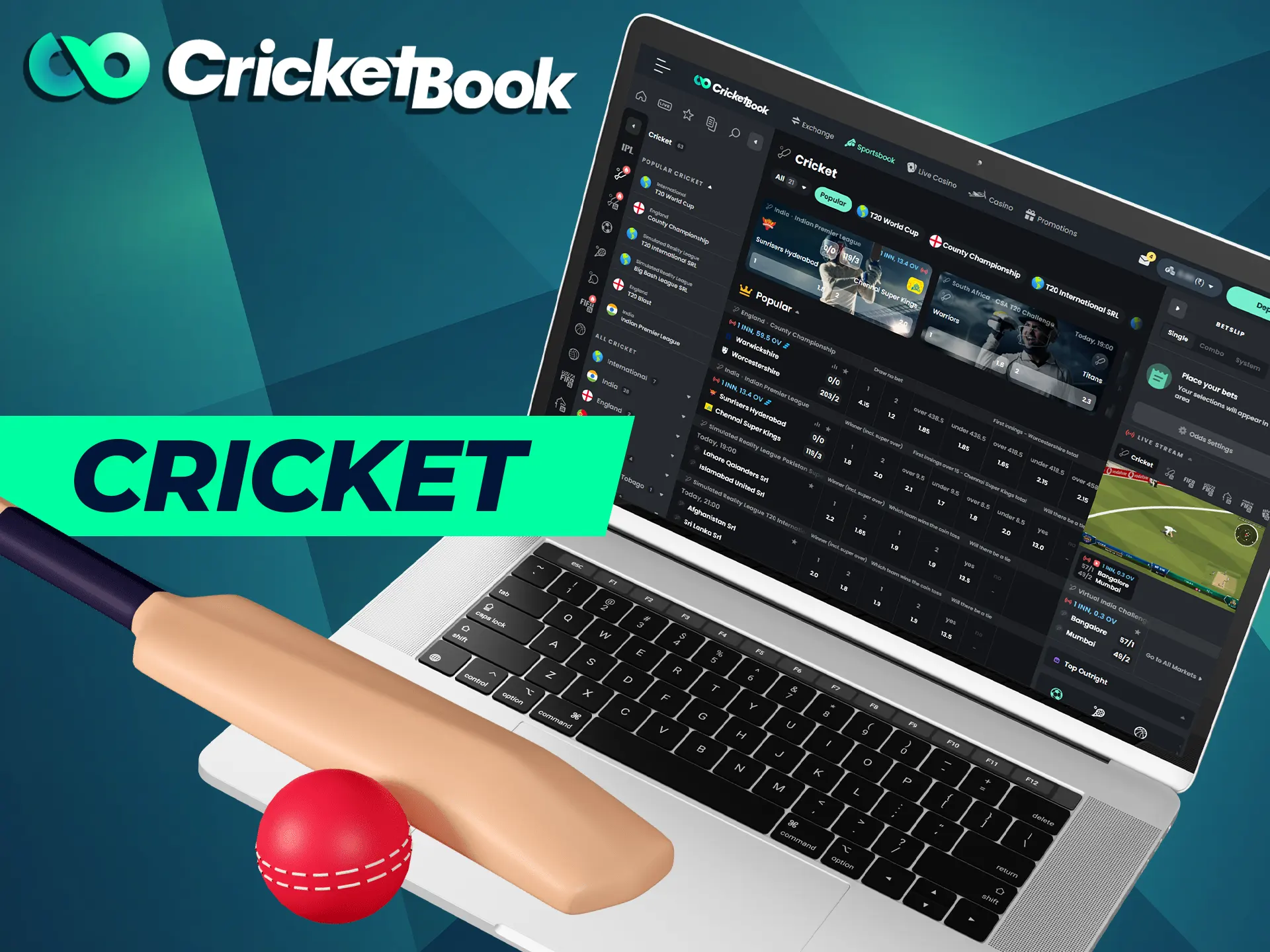 Bet on cricket and upcoming matches at CricketBook.