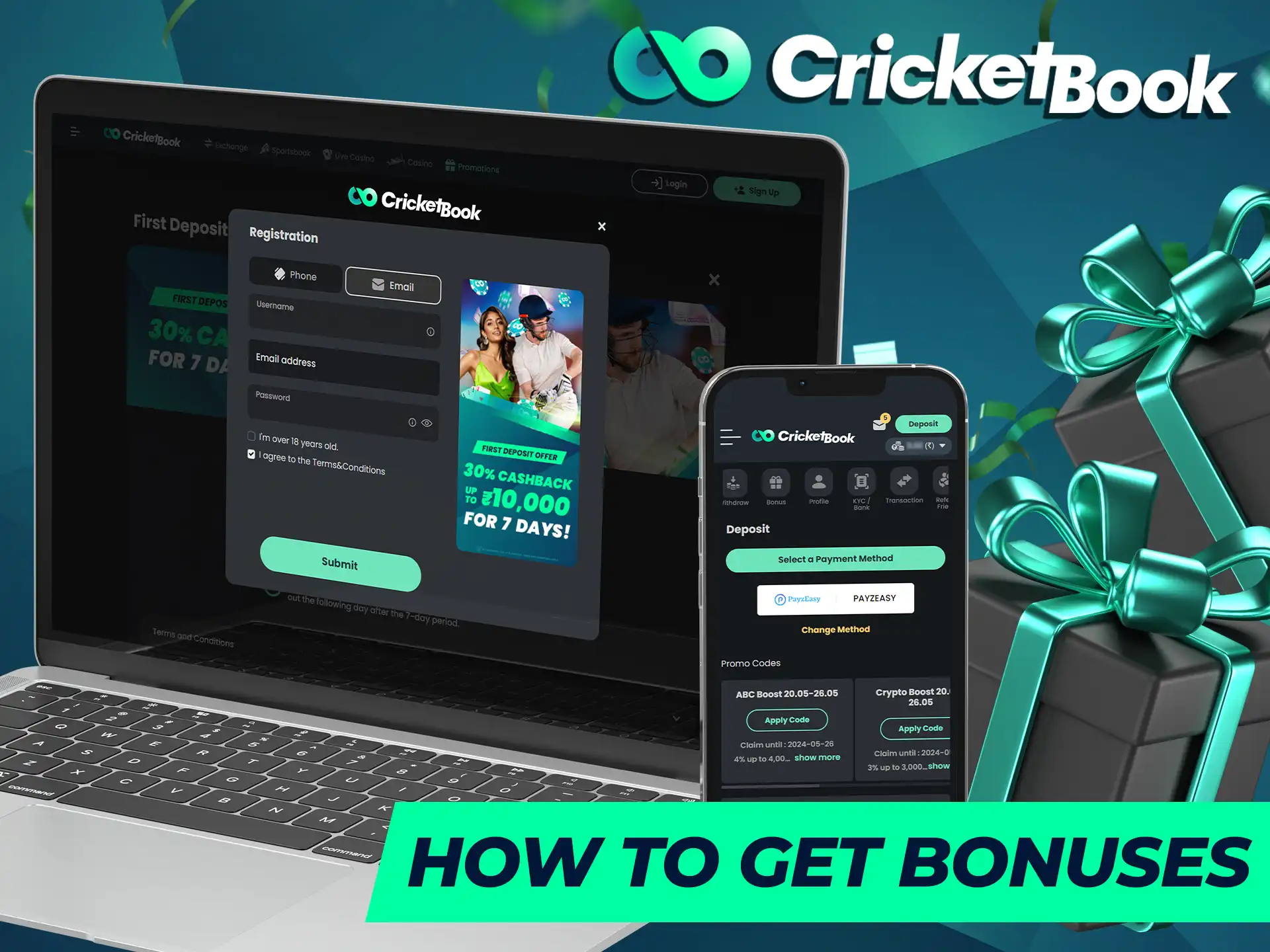You can get CricketBook bonuses in any convenient way.
