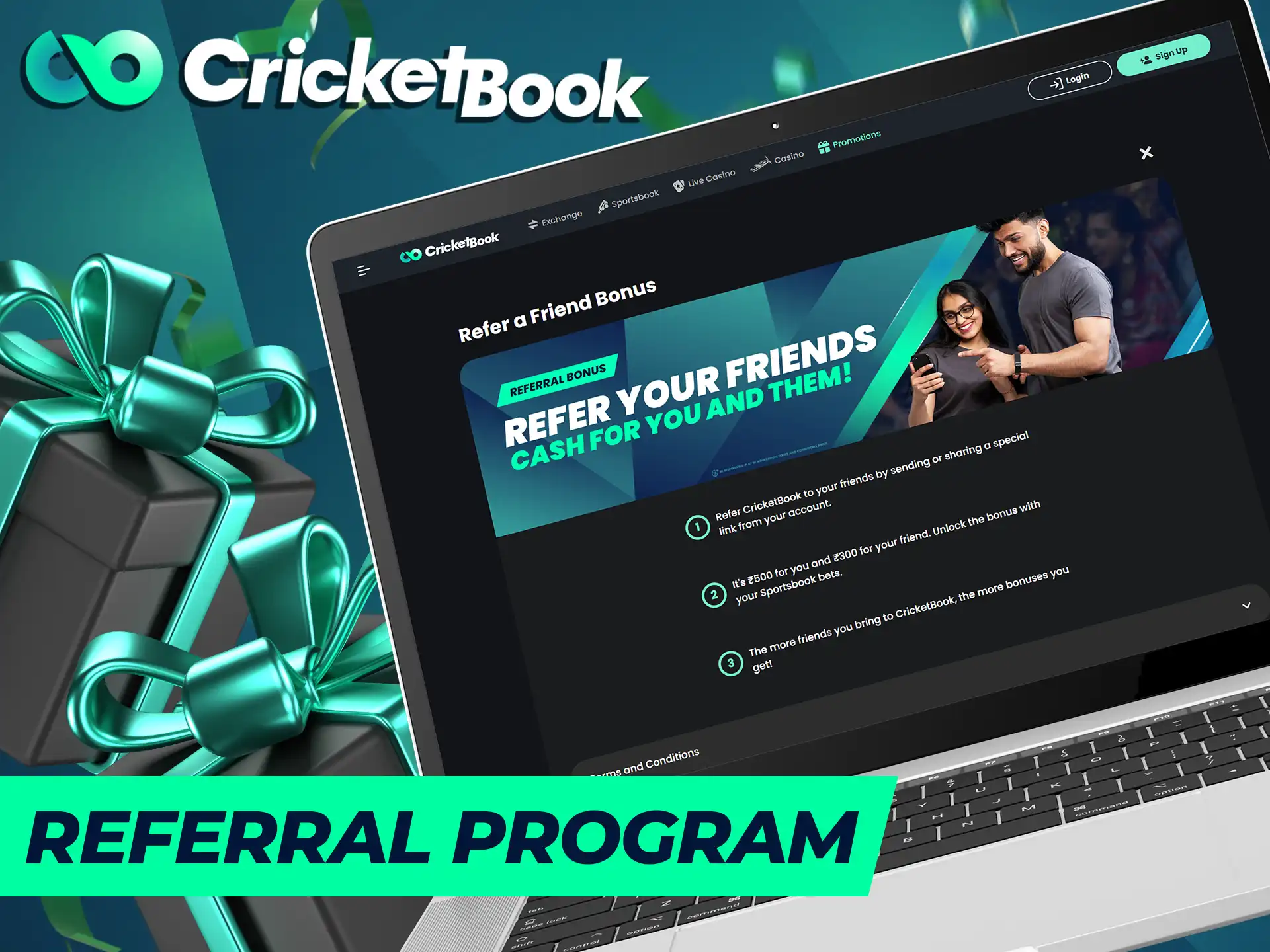 Invite your friend to CricketBook and get rewarded.