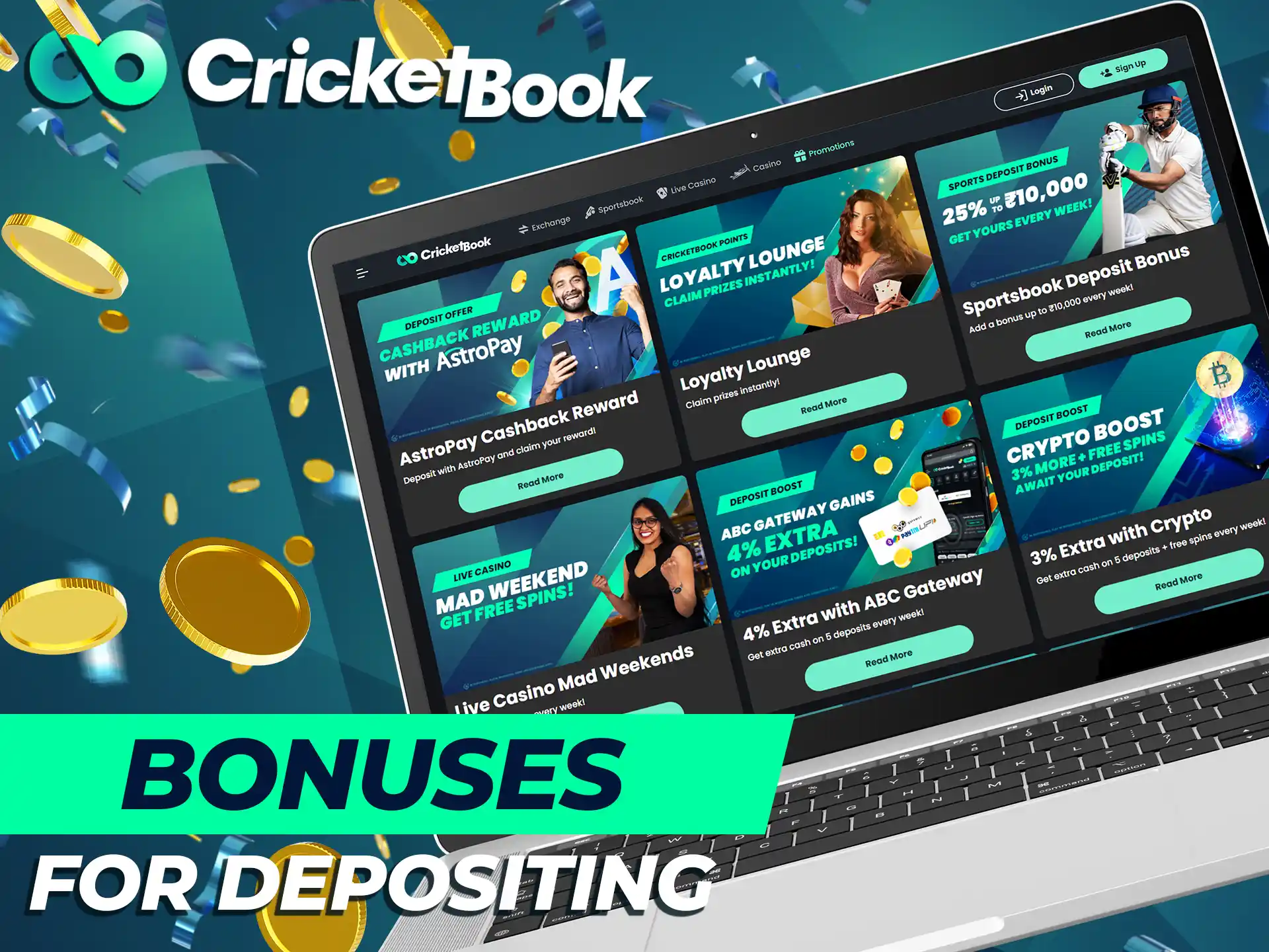 When you deposit to your CricketBook account, you can choose a bonus.