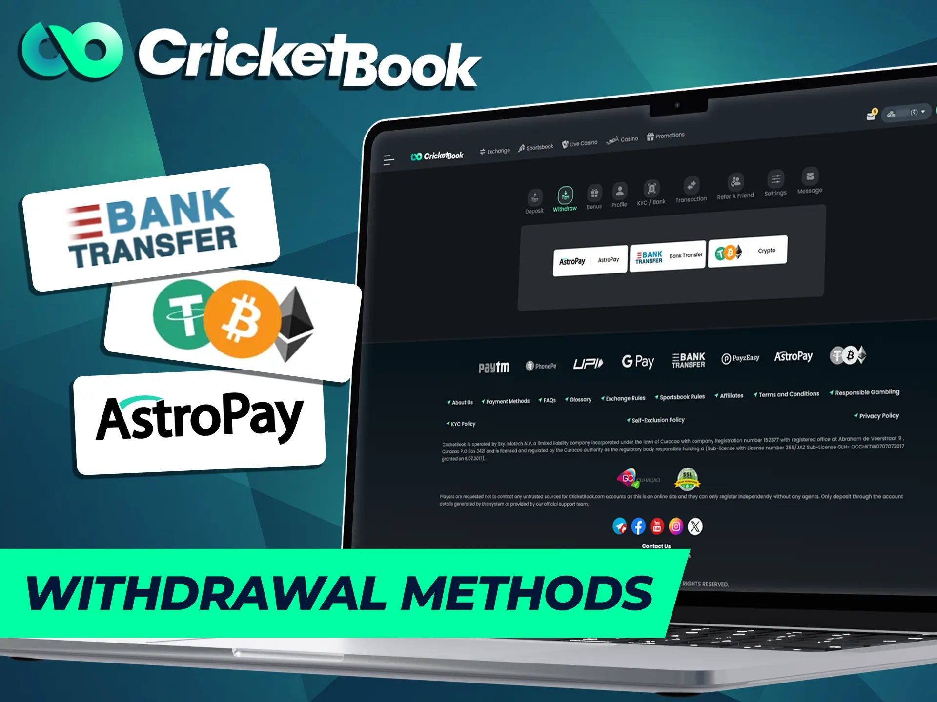 CricketBook has several reliable withdrawal methods.