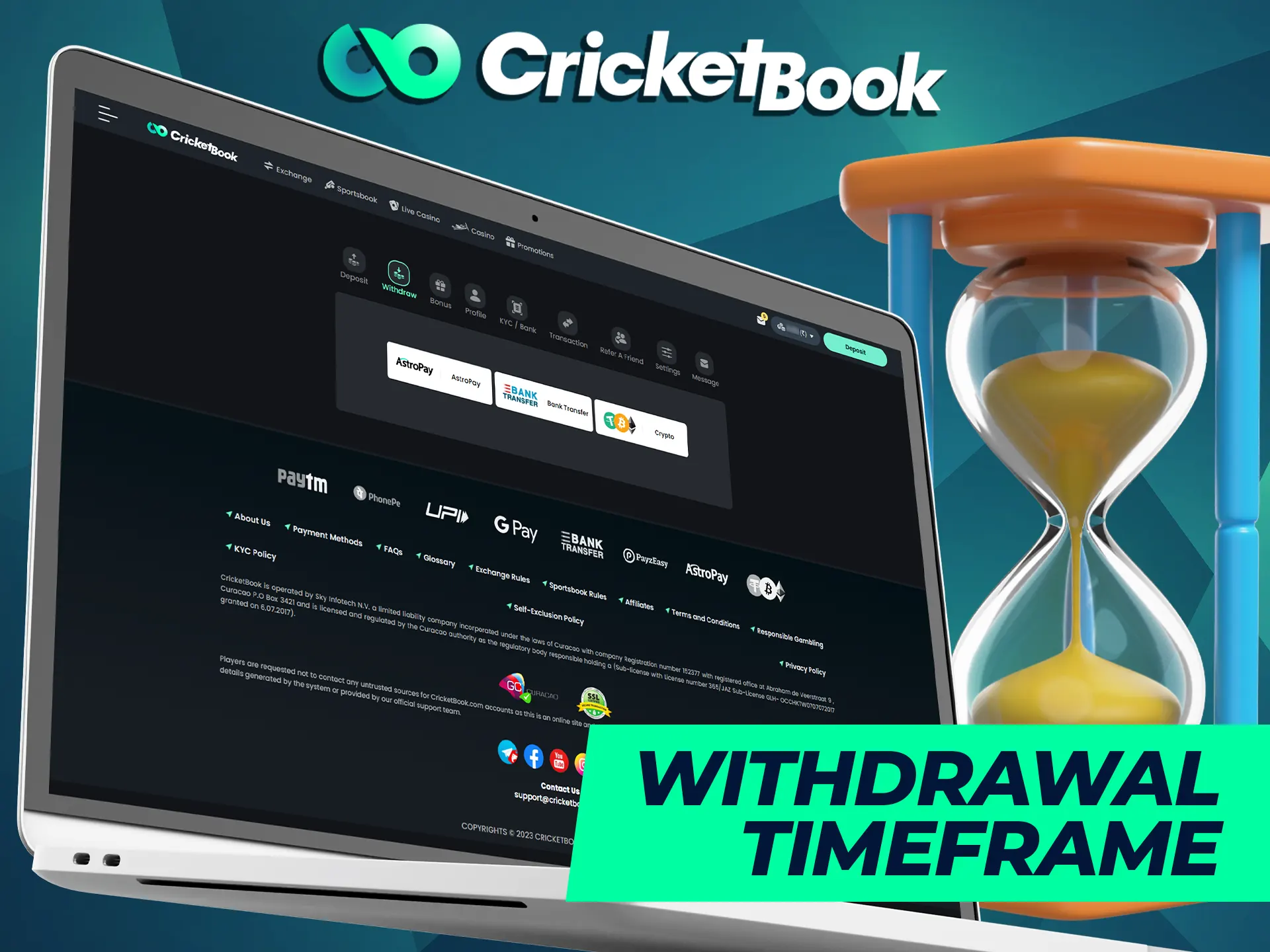 Select the appropriate Cricketbook transaction speed options.